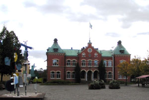 Marktplatz von Värnamo in Schweden